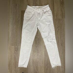 Levi’s Women’s White 721 High Rise Skinny Ankle Distressed Jeans | Size 30